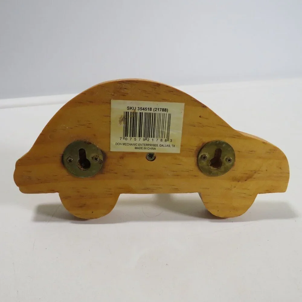 Car Vintage Solid Wooden Hook Wall Hanger Kids Wooden unfinished